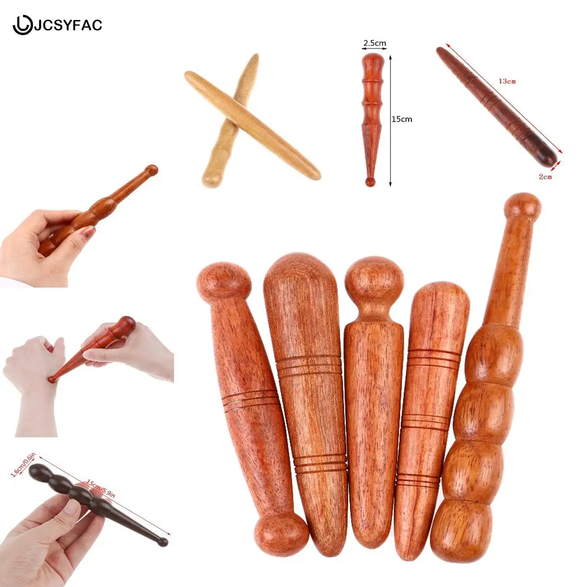 1PCS Long Wooden Spa Muscle Roller Stick Self Foot Body Massage Tools Cellulite Blaster Deep Tissue Fascia Trigger Point Release wooden massager roller smooth muscle release handheld massager stick 9 wheel muscle relax abdominal massager men