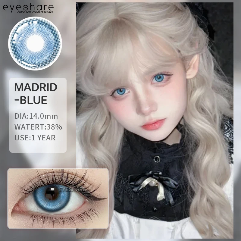 EYESHARE MADRID Serie Farbige Kontaktlinsen für Augen Lila Linsen Verrückte Halloween Anime Zubehör Schönheit Schüler Niedliche Linse – Detail 11