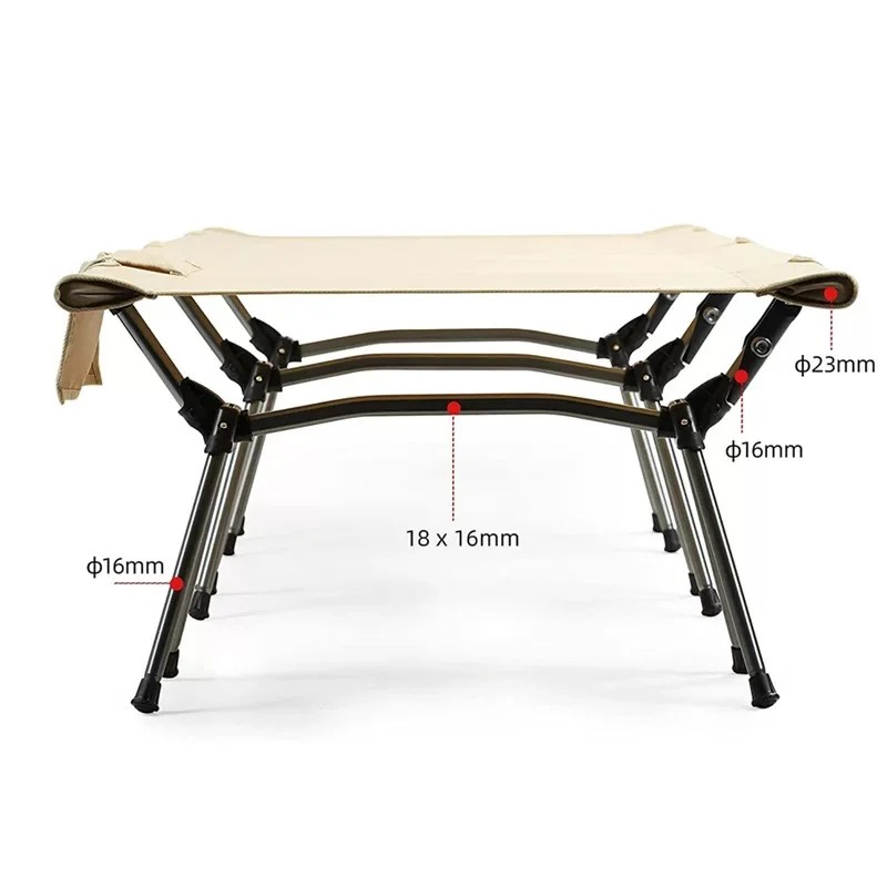 Camping Bed Heavy Duty Lightweight With Pockets Height Adjustable Heightening Folding Bed Hiking Camping Travel Sleeping Bag
