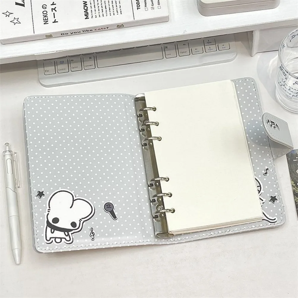 Ins Style Polka Dot Notebook Loose-leaf Book DIY Photo PU Simple A6 Binder Student Notepad Diary Journal Book Travelers Planner - 6