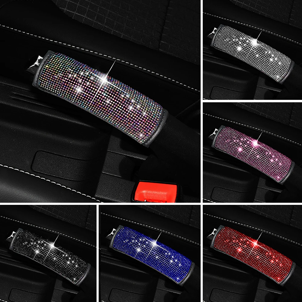 Rhinestone Car Handbrake Cover Leather Auto Anti-slip Protector Decoration Universal Diamond Car Accessories Interior hand brake cover