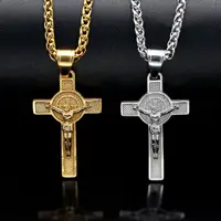 316L Stainless Steel CSPB God Jesus Cross Hip Hop Pendant Collar Chains Necklace for Men Women Boyfriends Gift Jewelry 1