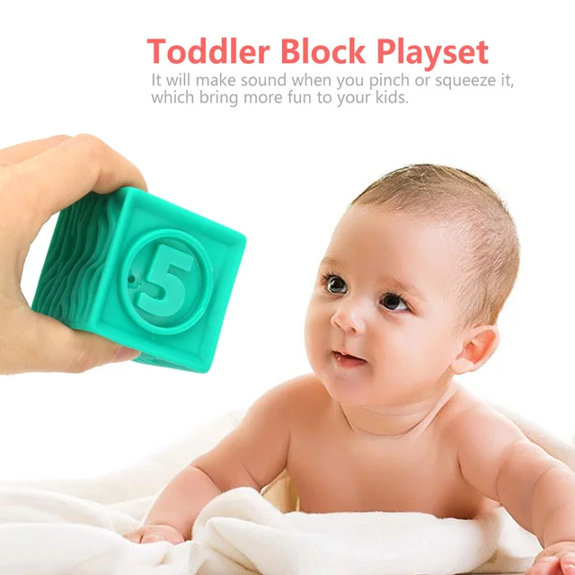 ZK20 Soft Blocks Toddler Kids Building Block Playset 9 Toy Blocks 2