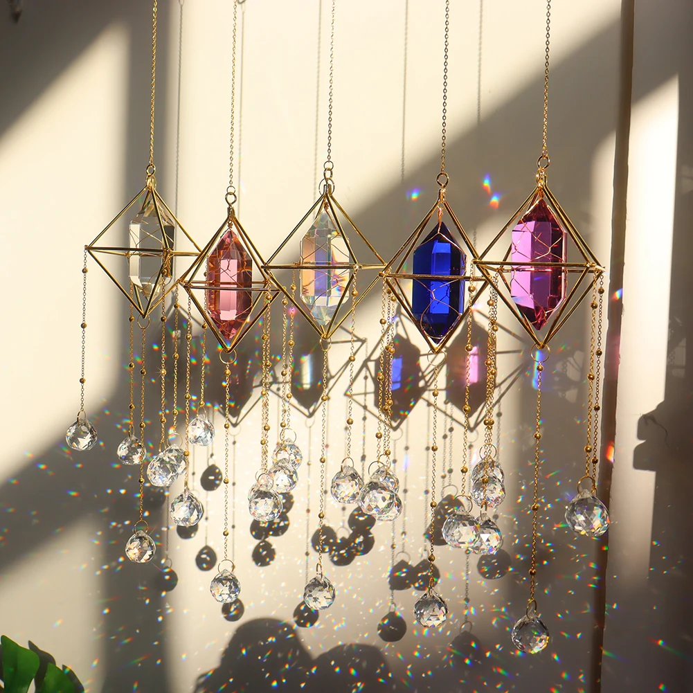 Crystal Windchime Light Pendant Prism Sun Catchers Crystal Ball Rainbow