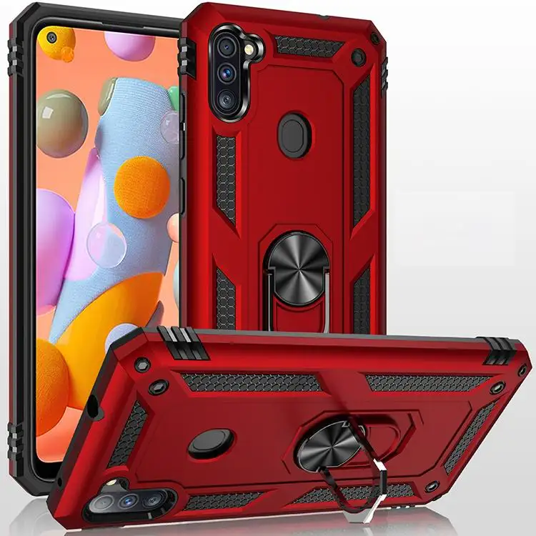 Per Samsung M11 Cover Case Per Samsung Galaxy M11 M 11 Armor Rugged Military Antiurto Magnet Car Holder Ring Case