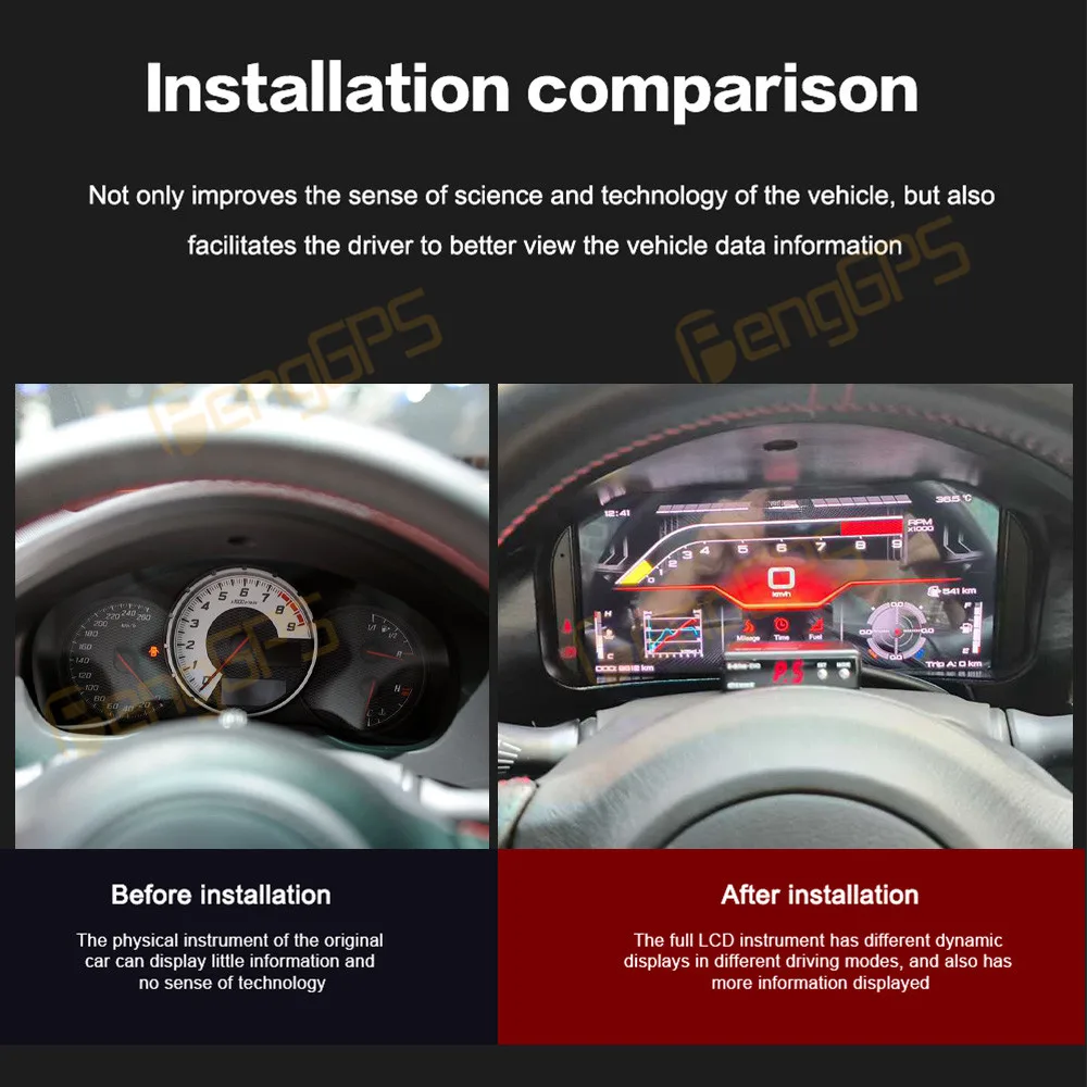 Panel de Instrumentos LCD para Toyota 86 Subaru BRZ 2013-2019, Clúster Digital, Panel de Instrumentos, Velocímetro Multifuncional 4