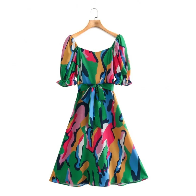 

Wholesale Fashion Printing Leisure Mini Dress 2456