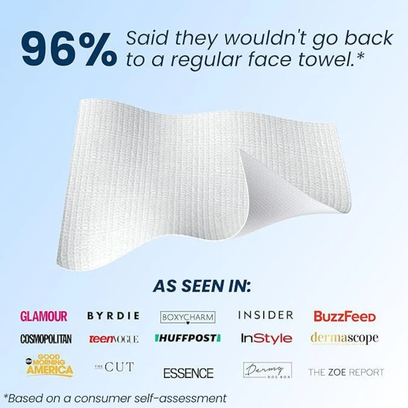 Clean Towels Disposable Face Towelette Makeup Remover Dry Wipes 50 Sheet 1 Box