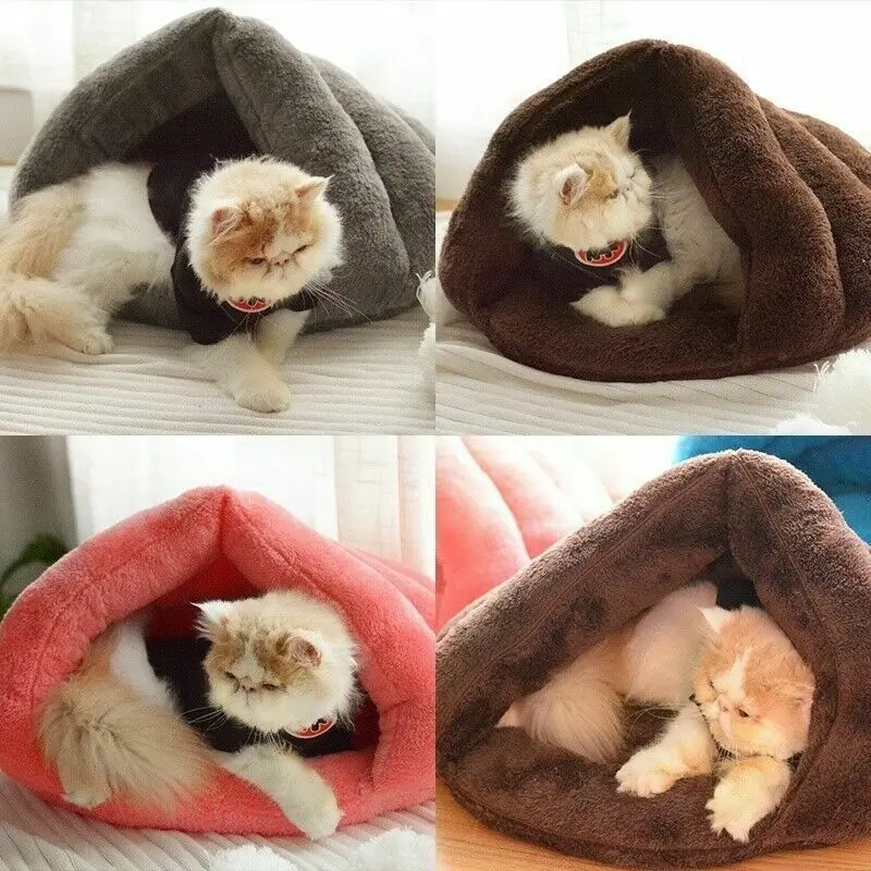 

Pet Cat Dog House Kennel Puppy Cave Plush Sleeping Bed Super Soft Mat Pad Warm Nest Cat Sleeping Bag Pet Products