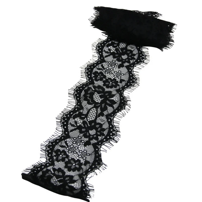 (3 meters/roll) 80mm White Lace Fabric Sewing Garment Ribbon Wedding Dress Fabric Handwork DIY Eyelash Lace