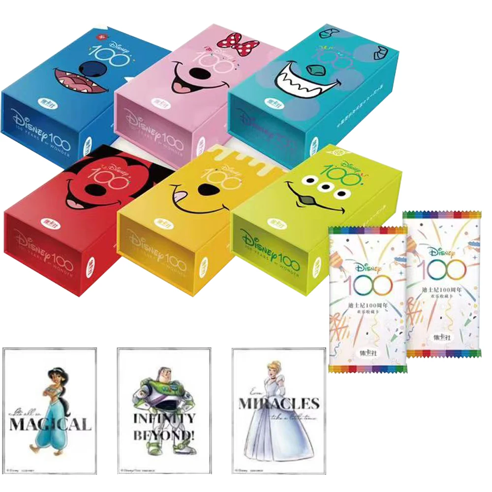 New Disney 100 Anni Di Wonder Happy Collection Cards Minimichi Winnie The Pooh For Children'S Collection Toys Regali Di Natale
