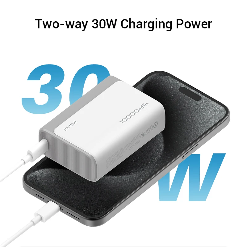 Cuktech Power Bank 10000mAh Pocket Version PB100 USB type C 30W 2-way Fast Charge Mini Powerbank for iPhone 15/14 Xiaomi Huawei 2