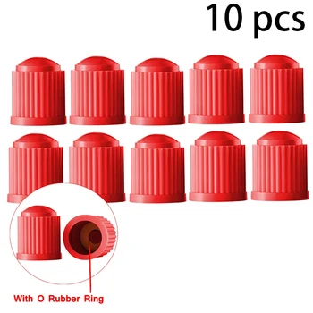10PCS รถยนต์รถจักรยานยนต์จักรยานจักรยาน Universal รถวาล์วหมวกพลาสติกล้อยาง Air Stem ฝาครอบฝุ่นยางวาล์ว Caps 8