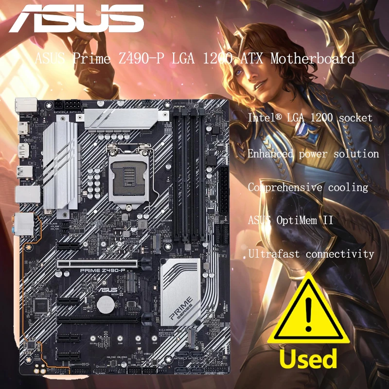 Scheda Madre Lga 1200 Intel Z490 Scheda Madre Asus Prime Z490-P 128Gb Ddr4 Pci-E 3.0 M.2 Usb3.2 Atx Per Cpu Di Decima Generazione