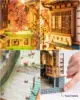 Robotime Rolife DIY Book Nook Japanese Sakura Densya in Books Series Wooden Miniature House with Furniture Doll House Kits Toy 3