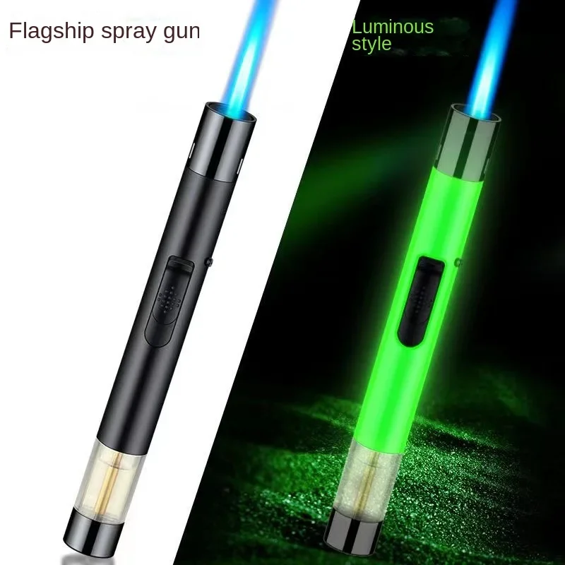 Metal Welding Torch Cigar Igniter Kerosene Lighter BBQ Lighter Butane Gas Lighter Cigarette Lighter Outdoor Barbecue High Temperature Lighter Kitchen Straight Punsh Lighter Home Gadgets