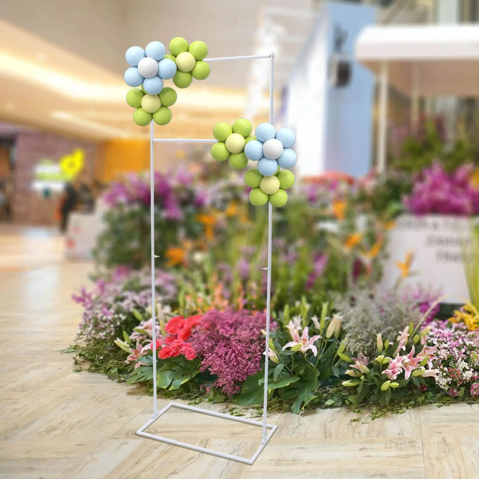 

3kg Wedding Metal Arch Square Party Backdrop Balloon Stand White Flower Rack New