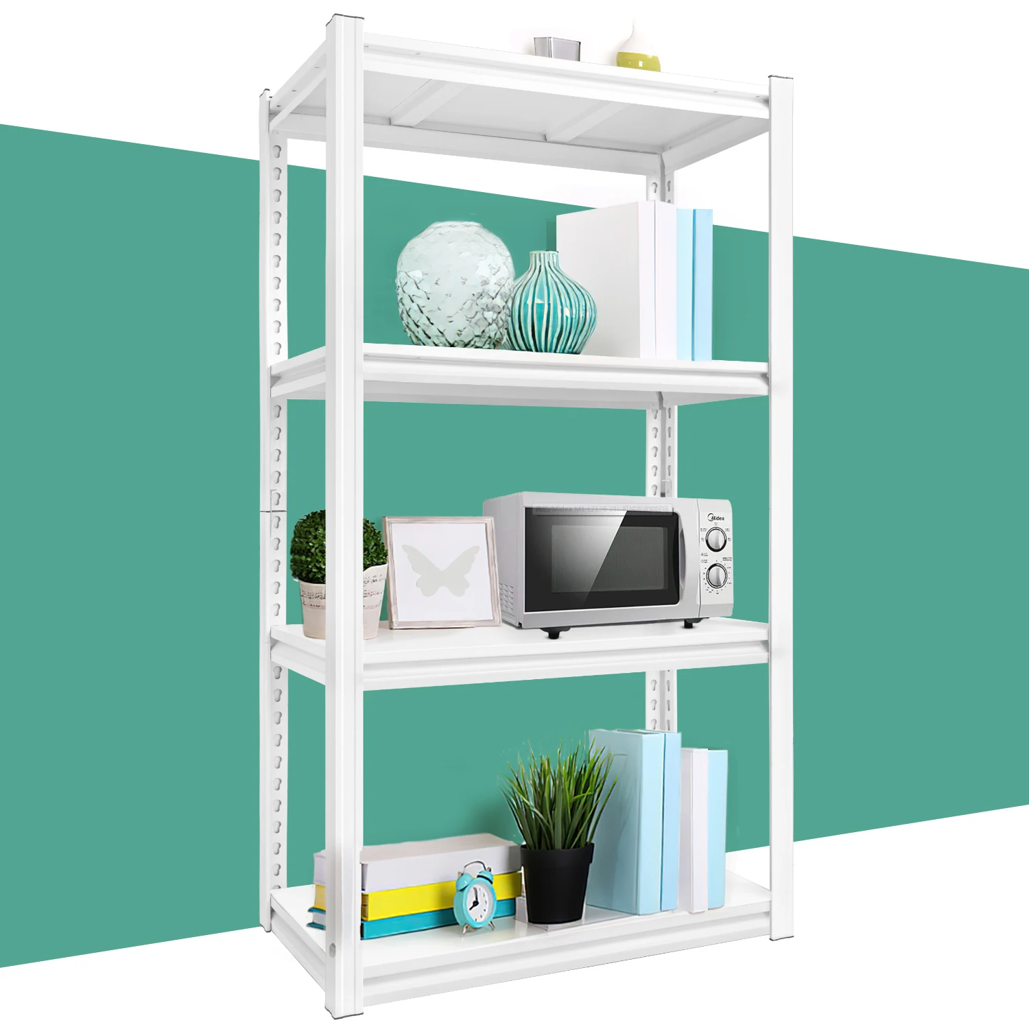 

All Metal Garage Shelves Raybee Adjustable 4-Tier Heavy Duty Shelving with 1600 LBS Capacity Industrial Storage Shelving Racks