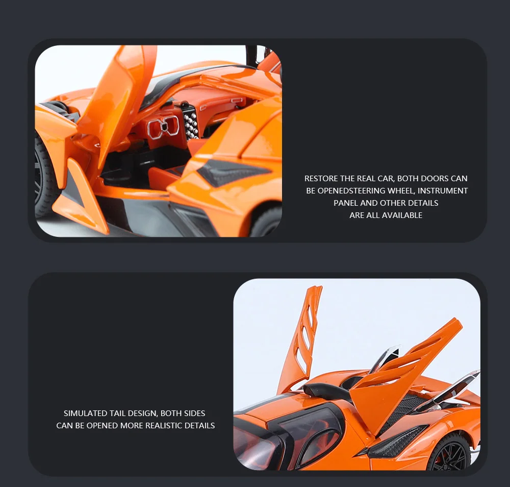 1:24 Apollo Project EVO Model Super Sport Racing Car Diecast Toy