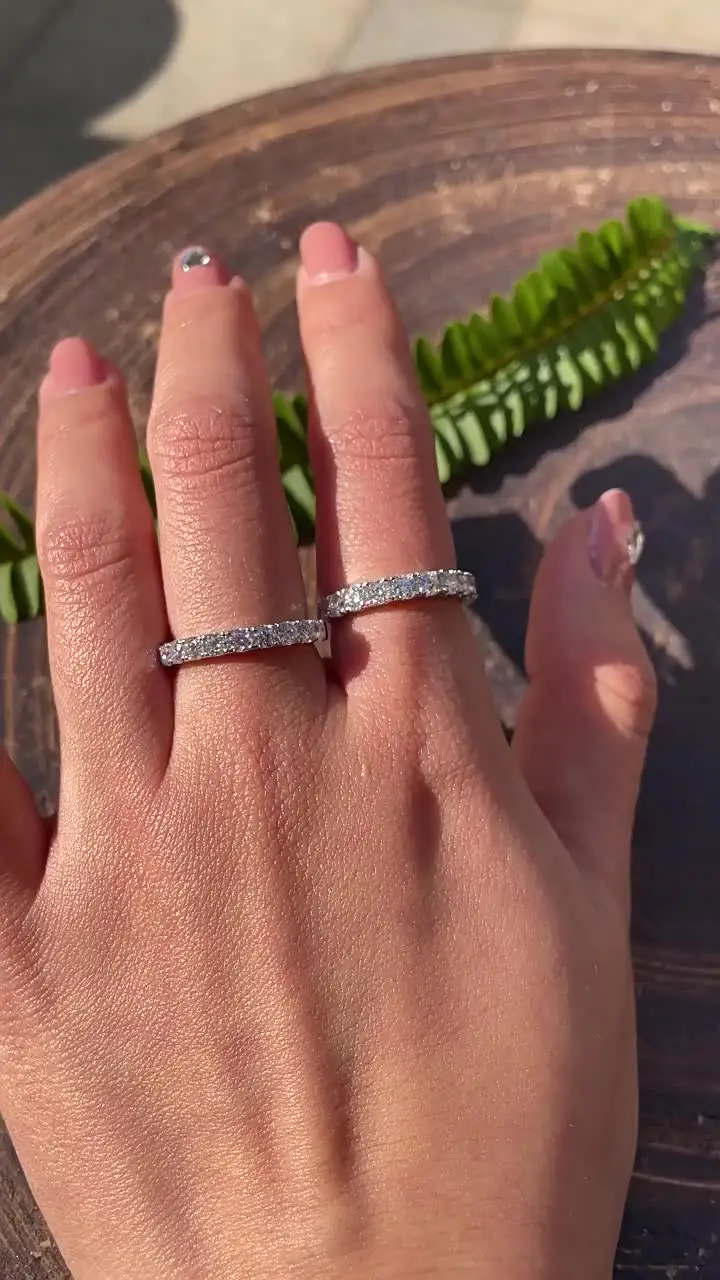 Следуйте за облаком 2 8/3 0 мм кольца вечности с муассанитом для женщин и мужчин