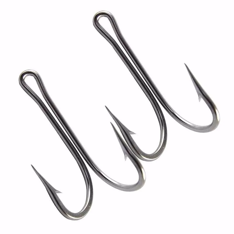 

10pcs 7982 Stainless Steel Double Fishing Hooks Sea Fishing Accessories Big Sharp Double Bait Fishhooks Size 6/0 7/0 8/0 10/0
