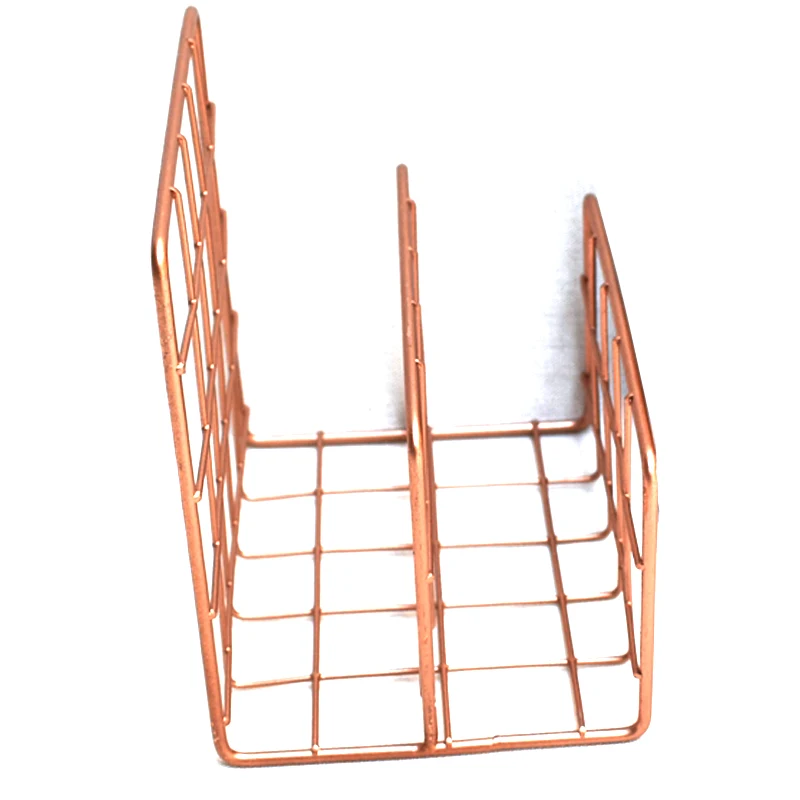 Creative Rose Golden Letter Holder Organizer Envelope Sorter Mesh Wire Metal Letter Memo Holder Stationery documentos File Tray
