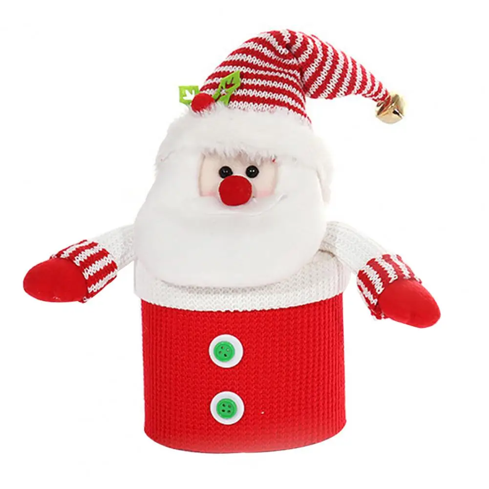 

Christmas Candy Holder Christmas Themed Candy Jar Whimsical Christmas Candy Jars Festive Knitted Cartoon Design Capacity Elderly