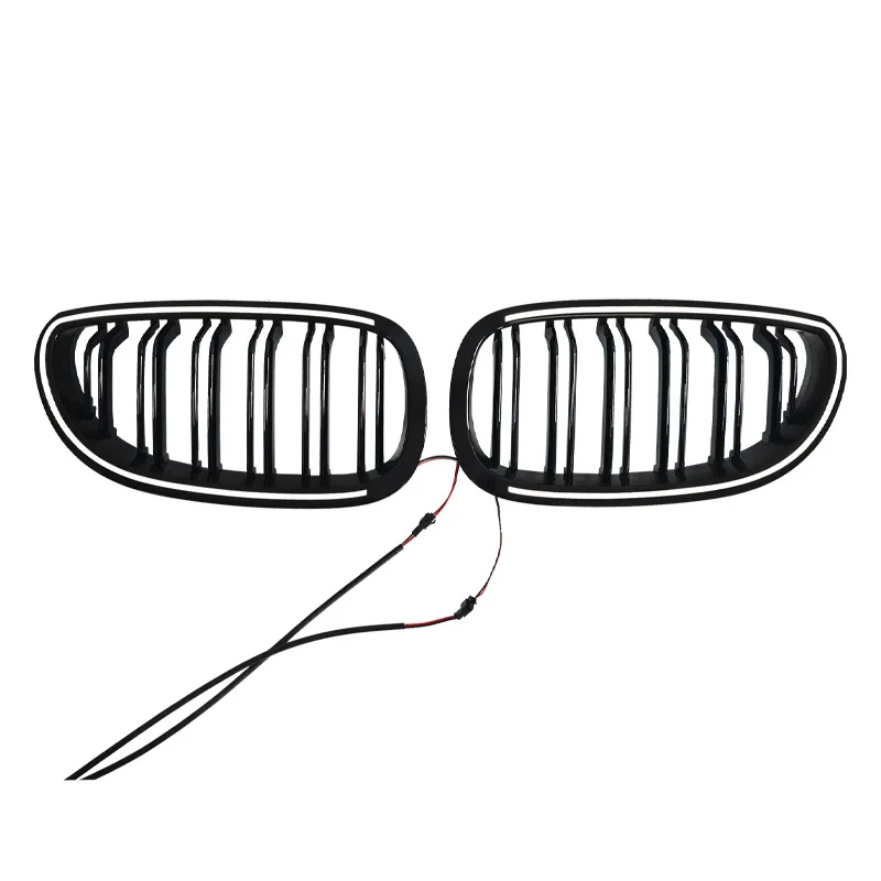 Front Hood Radiator Kidney Grille Bumper For BMW 5 Series E60 E61 2004-2009 Dual