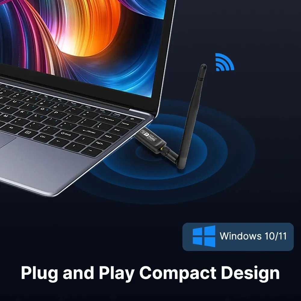 WiFi USB 어댑터 AX900 Bluetooth 5.3 무선 듀얼 밴드 2.4G/5GHz Wi-Fi 안테나 PC/노트북 드라이버 용 USB 동글 수신기 무료