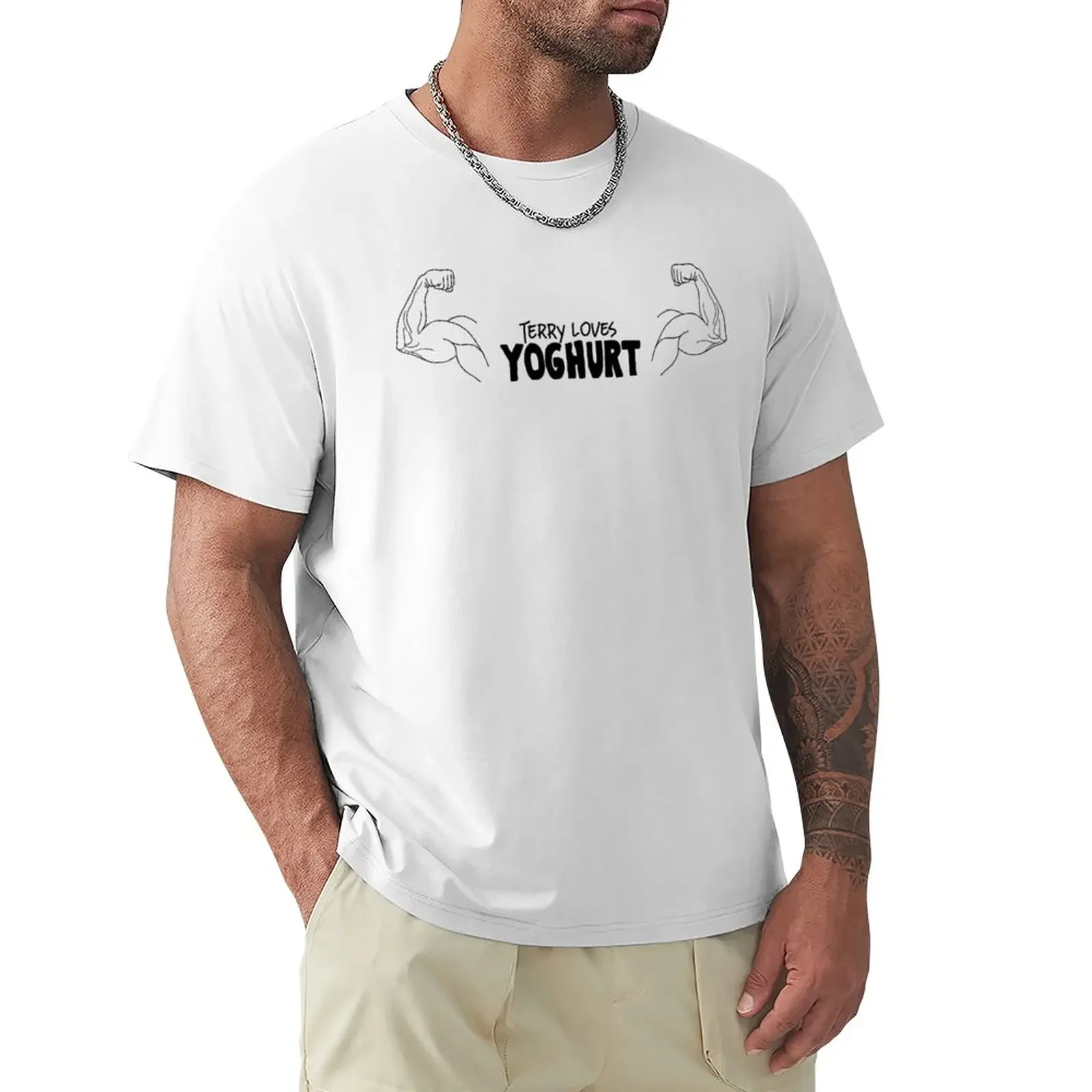 

Terry love his yoghurt T-Shirt oversized summer clothes mens cotton t shirts