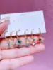 MIGGA 6pcs Fairy Tales Frozen Princess Dangle Earrings Set Gold Plated Huggie Earrings Women Jewelry 4