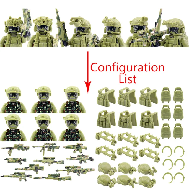 Military Special Forces MOC Building Block SWAT Ghost Commando Figures Police Soldiers Army Gun Weapons Children's Toy Gift B152 5