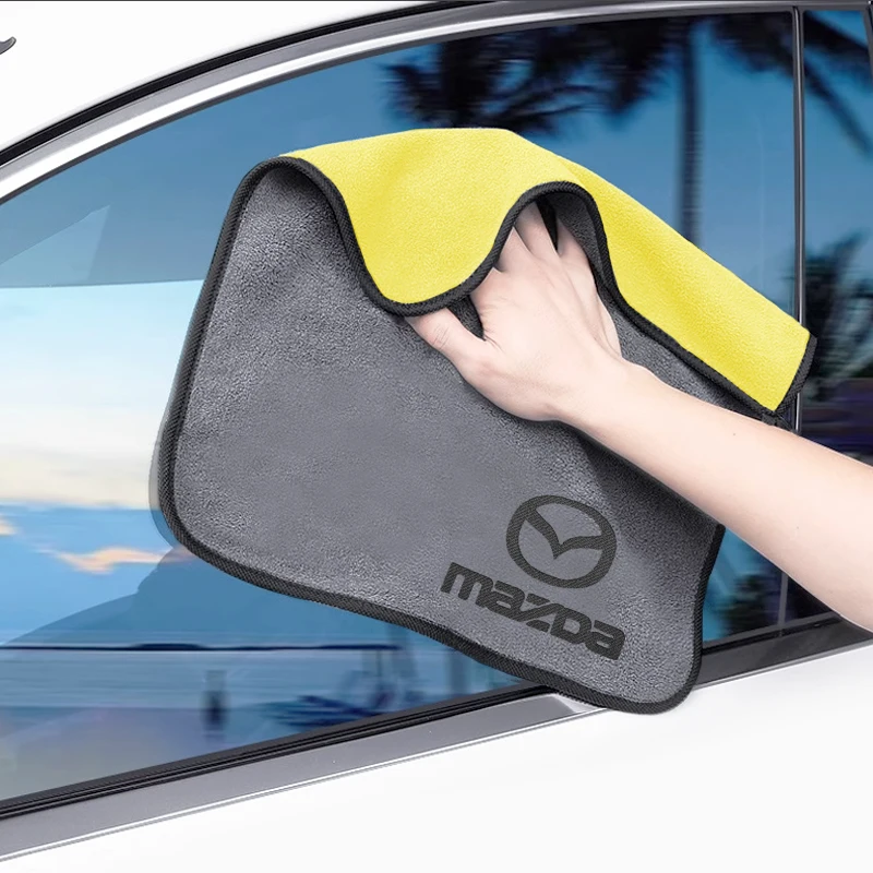 car wash towel Cotton Car Logo Emblem Soft Cleaning Rag Cloth For Mazda MX3 MX5 CX5 626 M3 MP BM GL 2 CX-7 CX30 CX4