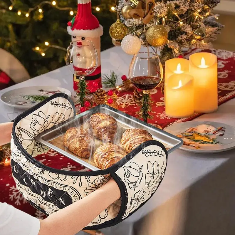 Scald-proof heat-insulating heat-resistant Microwave Home kitchen thickened one-piece insulated Baking Gloves