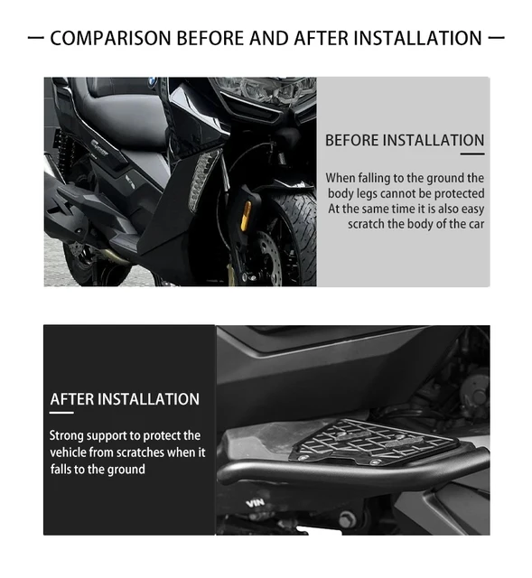 Engine Crash Bar Guard For BMW C400GT 2019-2024 - Carbon Steel Highway Bar Kit, 4-Piece Set