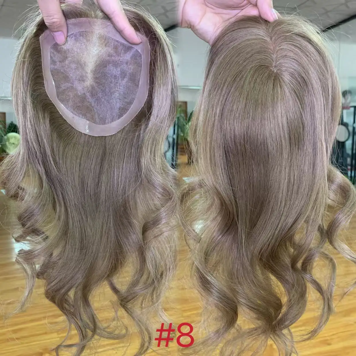 Topper per capelli MONO in pizzo 6x6 pollici, in capelli europei vergini, per donna, invisibili, con parte libera, extension per capelli - immagine 5