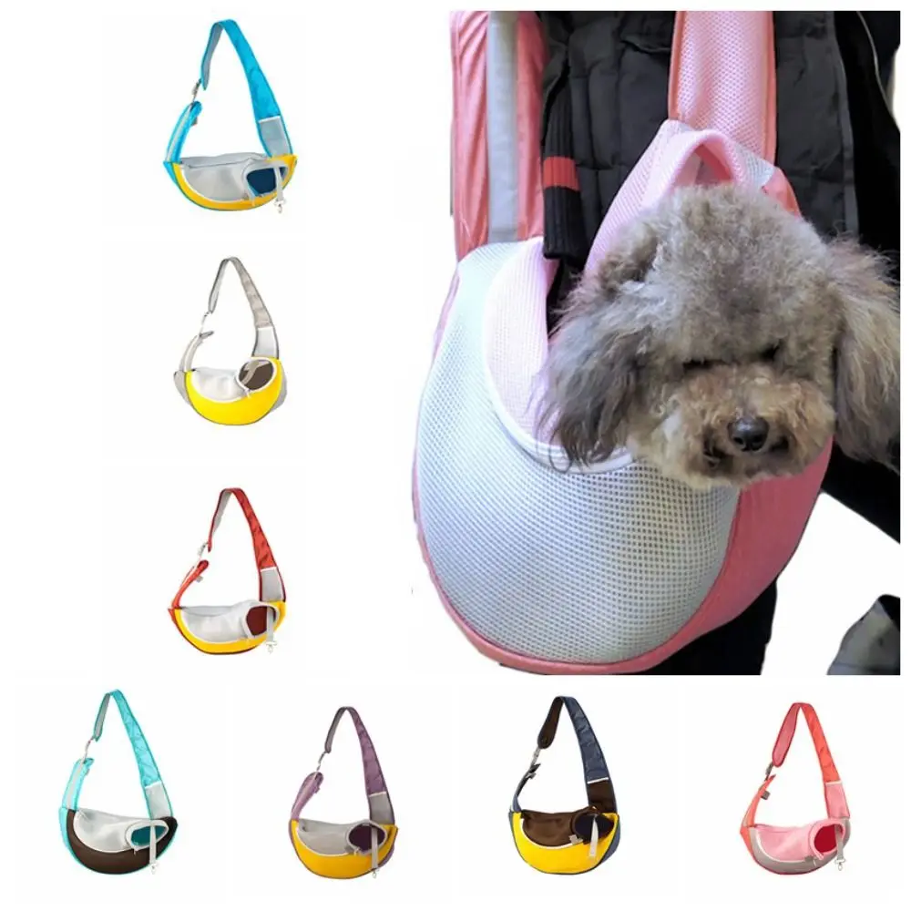 

Portable Dog Sling Carrier Bag Hands Free Front Pocket Pet Shoulder Bag Adjustable Strap Safety Hook Pocket Puppy Crossbody Bag