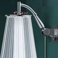 High Pressure Rainfall Shower Head Large Stainless Steel Curved Shower Extension Square Shower Head Extension 1