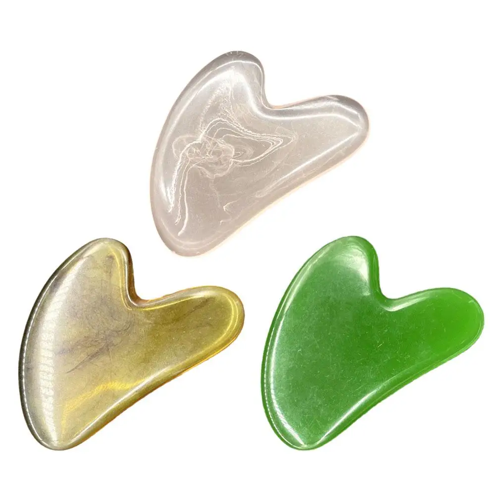 Heart Shape SPA Massage Resin Gua Sha Scraping Massage Scraper Face Massager Acupuncture Board Massager For X4R0