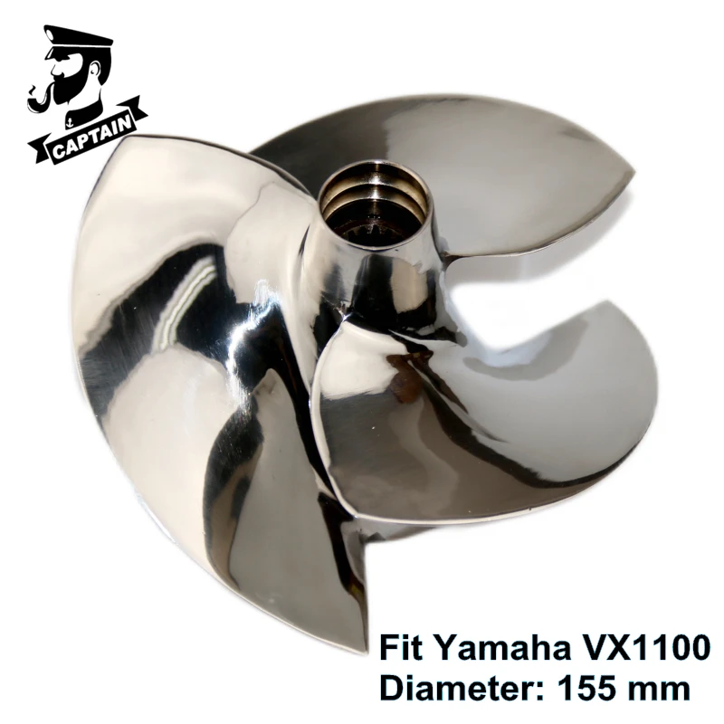 Captain Jet Ski Impeller for Yamaha  Waverunner VX1100 / Sport / Deluxe /Cruiser 2005-New 155mm 6D3-R1321-00 Watercraft Polished