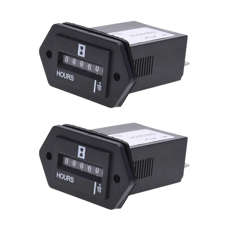 

2X AC100-250V Electromechanical Hour Meter Counter