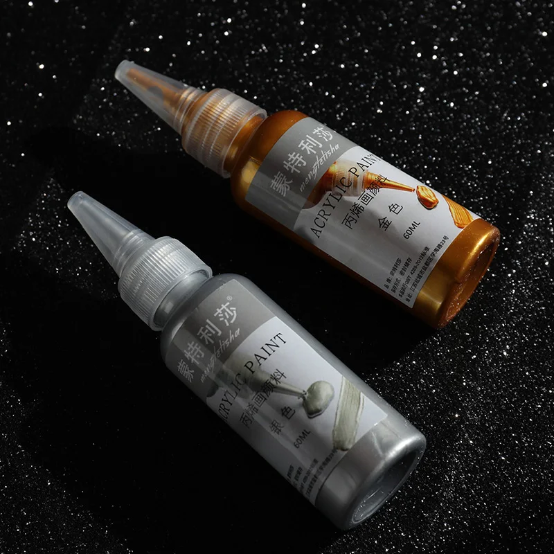 60ml Gold Paint Metallic Acrylic Paint Waterproof not Faded DIY Painted Pigments - 5