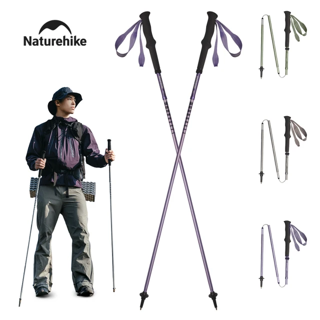 Naturehike 2025 New Walking Stick Ultralight Folding Climbing Backpack Pole 3 Folded Rod Quick Open Travel Hiking Trekking Poles 1