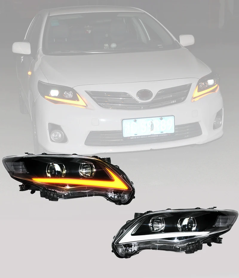 CarHeadlightLEDFrontLampWithDRLTurnSignalForToyotaCorolla