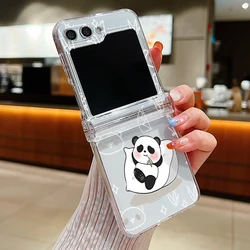 Adorable Baby Panda Foldable Phone Case - Hard Clear Hinged Cover - Samsung Z Flip4 (A600)