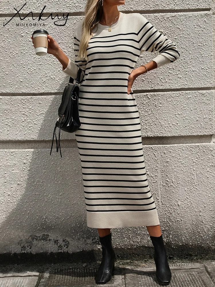 Vestido Moda Maxi Jersey Mujer Tipo Vestido Vestidos De Punto A