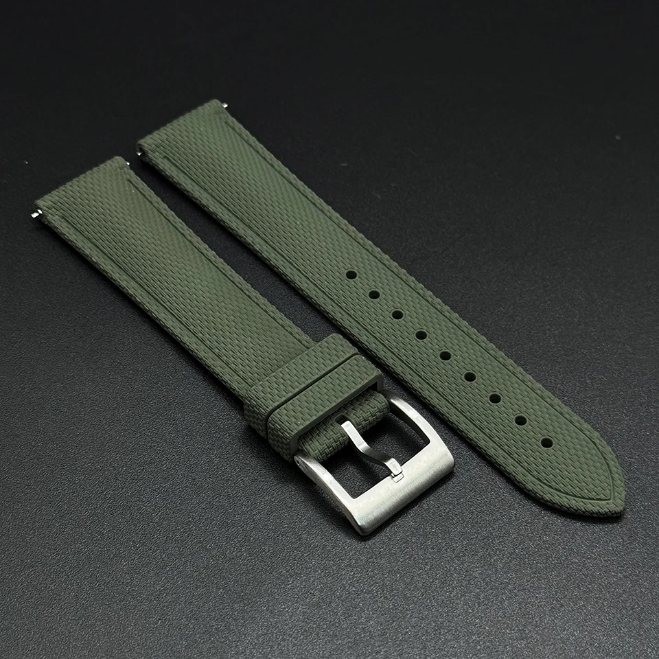 Braided FKM Rubber Quick-Release Watch Strap - Universal Fit, 20-22mm