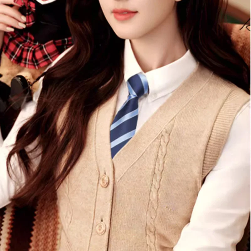 Woven Necktie 33*6cm/13*13cm JK Ties Women Plaid Neck Tie Girls Japanese Style for Jk Uniform Cute Necktie Plaid Uniform School Accessories