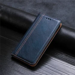 Premium Anti-Theft Leather Flip Phone Case for Alcatel 1S 2019 (Dark Blue)