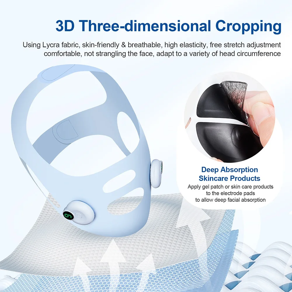 EMS Face Lifting Machine Chin Cheek Slimming Strap Facial Shaping Massager Double Chin Removal V Line Lift Belt Skin Care Tool 4